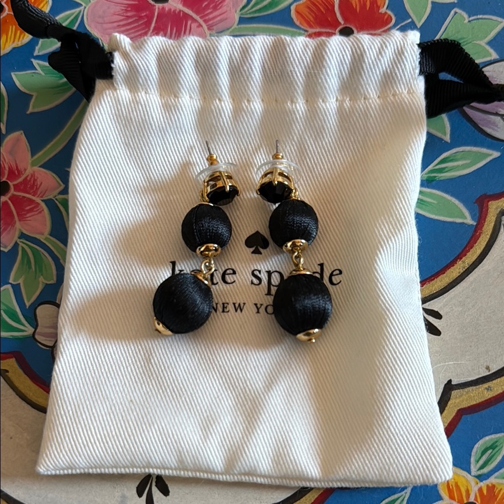 Brand New Kate Spade Black and Gold Earrings